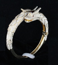 dragon bangle bracelet gold jewelry silver wedding jewel tiger lion annimal platinum diamond cad necklace free 2021 bracelets 3d print model - Mito3D