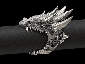 dragon biker ring 3d print model jewelry gold fashion silver sterling printable jewellery art rings men medieval thrones game gothic bikerring dragons 3d print model - Mito3D