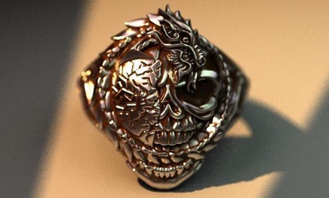 dragon born death jewelry drago silver bike biker rings 3d print model - Mito3D
