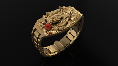 dragon bracelet fermoir papillon bijoux or d'argent imprimable la livre sterling le platine de luxe richesse gem les bracelets 3d print model - Mito3D
