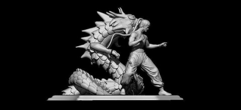 dragon bruse le art la scultura statua uomo mitologia miniature figurine sculture 3d print model - Mito3D