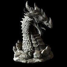 dragon buste monstre dinosaure personnage fantaisie décor sculpter portrait décoration chinois animal sauvage art sculptures 3d print model - Mito3D