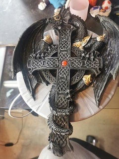 dragon celtic cross printable gothic art scans replicas 3d print model - Mito3D