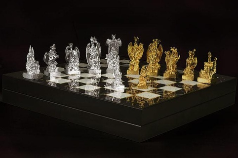 dragon chess set- characters set pieces figure game bust character board dnd king queen bishop rook games toys chessboard piece knight 3d print model - Mito3D