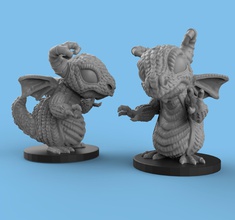 drago chibi figurina figura miniatura giochi tavolo personaggi mostro fantasia giocattoli tavola 3d print model - Mito3D