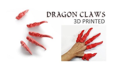 drachen krallen halloween spielzeug klaue hand kostüm finger gedruckt cosplay mode 3d print model - Mito3D