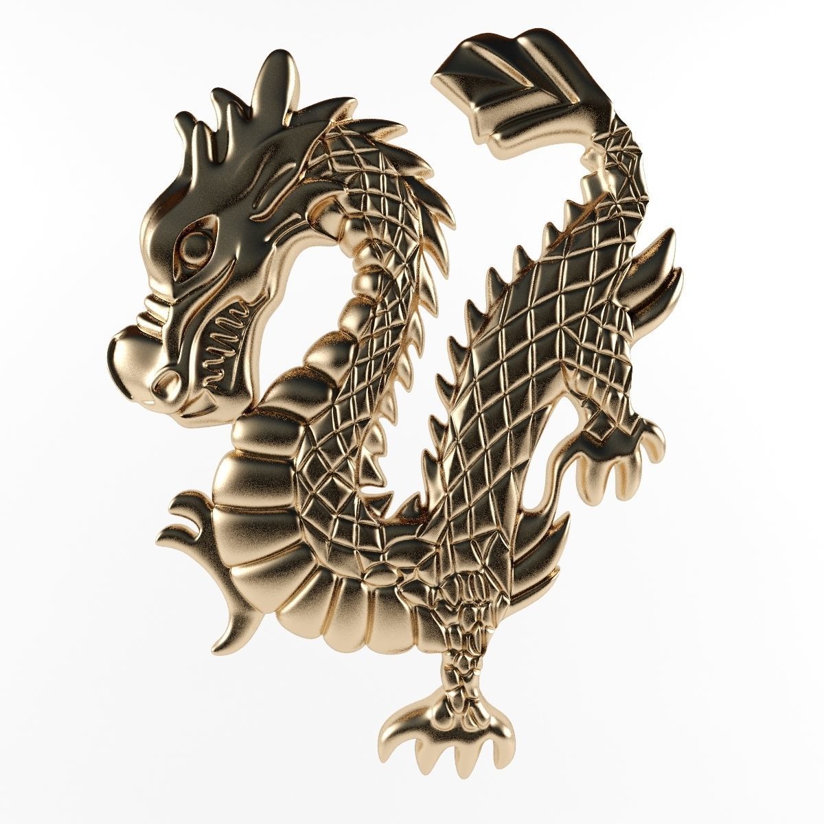 dragon cnc statue sculpture guardian fantasy imperial chinese china asia traditional festival religion bas relief jesu printable jewelry necklaces 3D print model - Mito3D