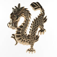 dragão cnc estátua escultura guardião fantasia imperial chinês china ásia tradicional festival religião bas alívio jesu imprimível joalheria colares 3d print model - Mito3D