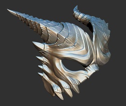dragão demônio mascarar capacete mascarada chifres jogos brinquedos 3d print model - Mito3D