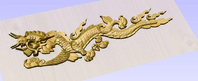 dragon druk bhutanese cnc stl traditional design art signs logos 3d print model - Mito3D