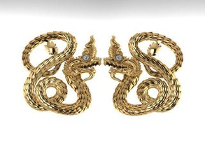 dragão brincos jóia ouro de prata printable jóias luxo animais a decoração natureza sterling o padrão 3d print model - Mito3D