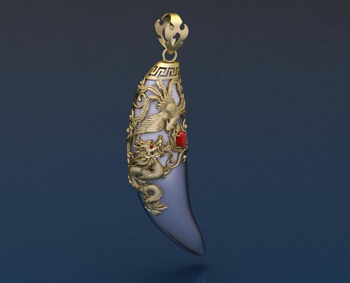 dragon fang pendant jewelry pendants 3D print model - Mito3D