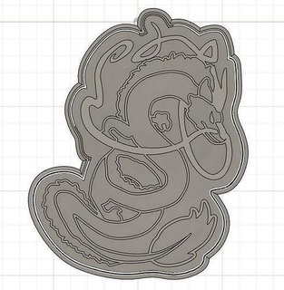 Drachen Suche Plätzchen Cutter temperamentvoll Weg Chihiros reise Anime Manga Film Kind Fantasie Kreatur Monster Haus Küche Essen 3d print model - Mito3D