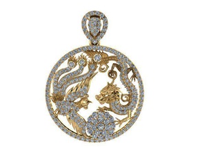 dragon hamsa pendant jewelry brooche gold traditional art decoration luxury printable jewel silver jewellery pendants 3d print model - Mito3D