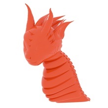 drachen kopf hals spielzeug kreatur hörner schädel niedlich karikatur tier spiele spielzeuge skelett haut kunst skulpturen 3d print model - Mito3D