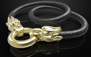 Drago testa suggerimenti braccialetto gioielleria catena oro uomini gioielli 3dprint stampabile argento simbolo nodo anelli gioiello braccialetti 3d print model - Mito3D