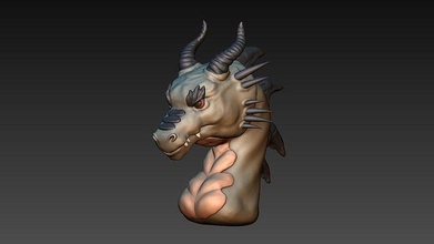 dragon head fantasy monster beast creature dinosaur fictional tyrannosauru rex lizard reptile chinese character magical iguana bladed weapon knight nature games toys 3d print model - Mito3D
