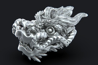 dragon head chinese pendant ring necklace signet earrings band bangle statuette figurine souvenir statue jewelry billet grin bijouterie bijou 3d print model - Mito3D