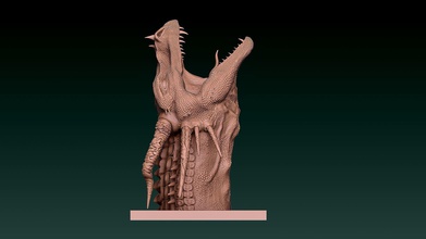 dragão cabeça fantasia 3d impressão decoração casa estátua animal zbrush miniaturas estatuetas 3d print model - Mito3D