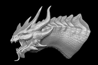 dragon head 3d print creature monster fantasy beast character dinosaur reptile fictional games toys 3d print model - Mito3D