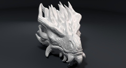 la cabeza del dragón de escultura art fantasía criatura estatua mágico monstruos monster 3dprint dragonhead las esculturas 3d print model - Mito3D