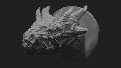 testa di drago trofeo art fantasia arredamento il regalo creatura sculture 3d print model - Mito3D