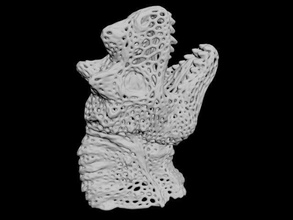 ejderha kafası voronoy sanat 3d baskı fantezi büstü karakter yaratık heykelcik heykeltraşlık heykel Cadılar Bayramı heykeller 3d print model - Mito3D