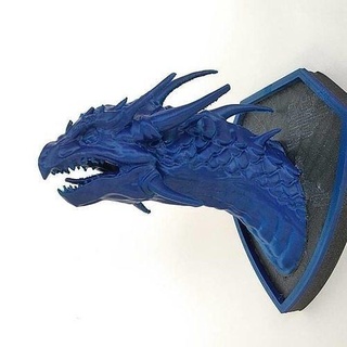 dragon head wall mount trophy ornament meshmixer 123d art sculptures 3d print model - Mito3D