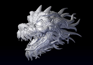 dragon head grin jewelry jewellery jewel chine ethno sculpture angry 3d model printable print sculpt obj stl figure billet 3d print model - Mito3D