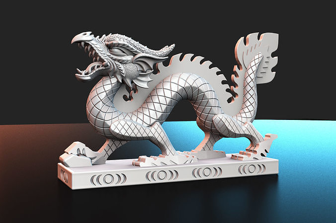 dragon idol character fantasy creature chinese model sculpture showpeice reptile angry animal monster dinosaur statue iguana art sculptures 3D print model - Mito3D