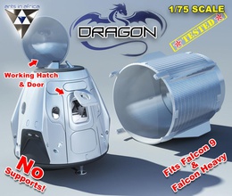drago lander razzo spazio spacex marte replica modello miniatura equipaggio carico giochi giocattoli 3d print model - Mito3D