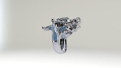 dragon male ring 3d print model people man luxury rings diamond gold silver platium freesize beauty lucky sterling jewel human jewelry 3d print model - Mito3D