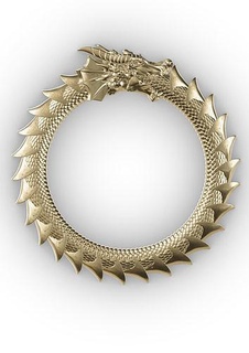 Dragão ouroboros mitologia joalheria criatura ouro imprimível fantasia arte anel jóias jóia monstro prata personagem gema miniaturas platina esculturas 3d print model - Mito3D