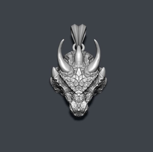 drago pendente arte dracon drakon oro testa gioiello gioielleria natura argento zbrush collana maschio dinosauro lucertola ciondoli 3D print model - Mito3D