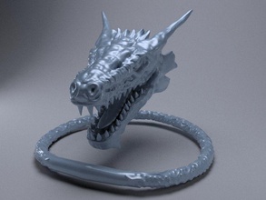 dragon pendentif art sculpture bijouterie fantaisie décoration ornementation bibelot platine argent mode 3d print model - Mito3D