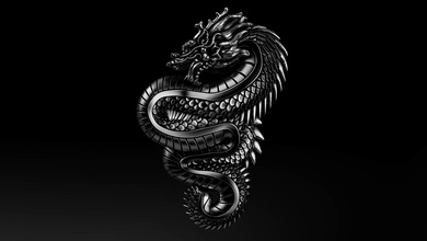 Ejderha kolye gümüş altın Çince mitoloji mücevher elmas Bedava yılan heykel takı güç 3d print model - Mito3D