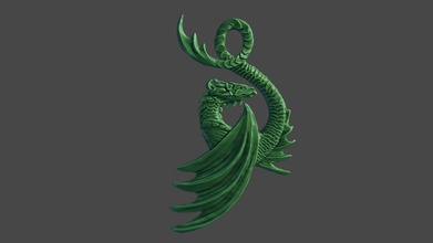 drago ciondolo art modellazione mitico rettile creatura fantasia pendent scolpire natura la scultura draco gioielli ciondoli 3d print model - Mito3D
