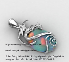 dragon pendant jewelry gold necklace pendants 3d print model - Mito3D