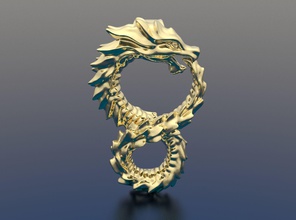 drago pendente gioielleria ciondoli oro gioiello squillare argento scultura rinoceronte serpenti serpente stampabile drakon magico stampa collane lusso draghi 3d print model - Mito3D