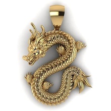 dragon pendant diamond jewellry gold silver jewelry pendants 3d print model - Mito3D