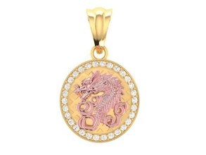 dragon pendant 210 jewelry fashion accessories gold diamond man men woman women unisex design ring pendants 3d print model - Mito3D