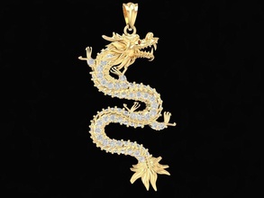 dragon pendant 32 jewelry fashion accessories gold diamond man men woman women unisex design pendants 3d print model - Mito3D