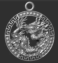 dragon pendentif visage bijoux d'argent or imprimable pendentifs 3d print model - Mito3D
