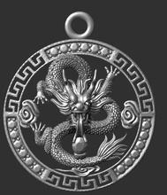 dragon pendant face jewelry silver gold printable pendants 3d print model - Mito3D