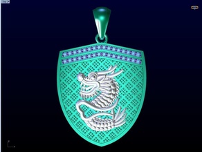 Drago pendente Uomini ciondoli gioielleria oro argento diamante design gemma moda rinoceronte matrice zbrush 3d print model - Mito3D