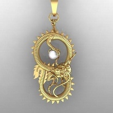 Dragão pingentes joalheria ouro luxo pingente 3d print model - Mito3D