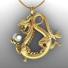 dragon pendat jewelry jewel jewellery diamond pearl pendants 3d print model - Mito3D