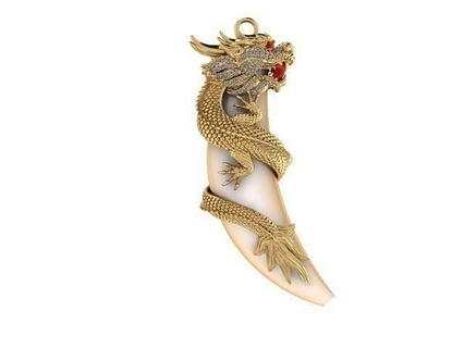 dragon pendentifs diamant imprimable bague bijoux 3d print model - Mito3D