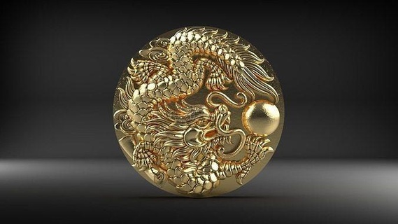 Drachen Phönix Biker Anhänger Halskette China Schmuck leuchtenden Silber Gold Tier Haut Buddha Herz Kreatur Flügel Medaillon Kunst Skulpturen 3d print model - Mito3D