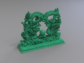 dragon phoenix statuette art sculpture figure statue decoration abstract scanned 3d models sculptures 3d print model - Mito3D